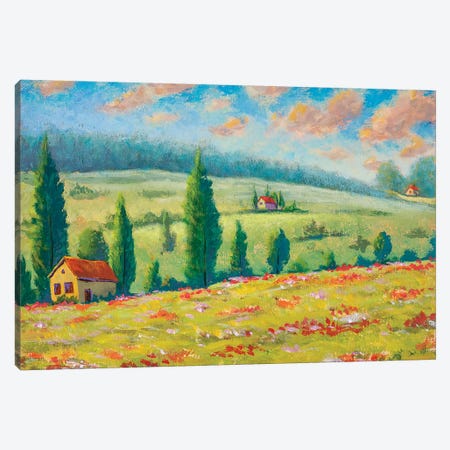 Beautiful Houses In Flower Mountains Canvas Print #VRY295} by Valery Rybakow Canvas Art
