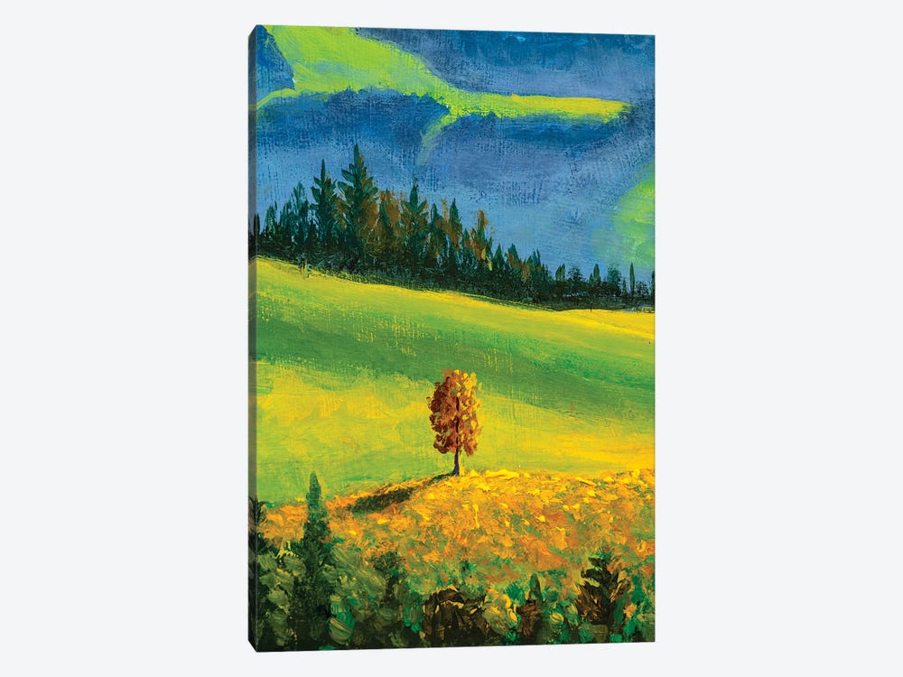 Beautiful Autumn Tree On Hill In Mountain by Valery Rybakow 1-piece Canvas Art Print