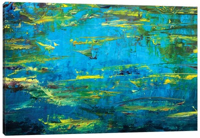 Abstract Claude Monet Pond Canvas Art Print - Re-Imagined Masters
