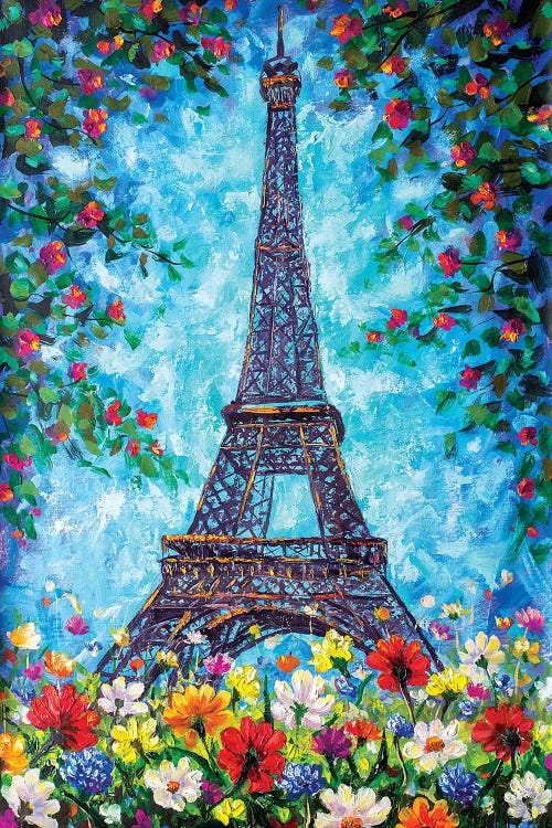 Eiffel Tower In Spring Flowers