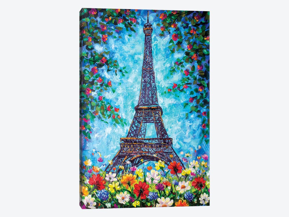 Eiffel Tower In Spring Flowers by Valery Rybakow 1-piece Canvas Art Print