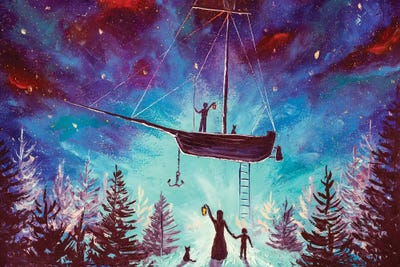 Canvas Print: The Family Meets After A Galactic Journey by Valery Rybakow - thumbnail