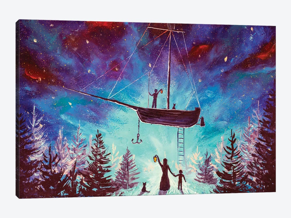 The Family Meets After A Galactic Journey by Valery Rybakow 1-piece Canvas Art Print