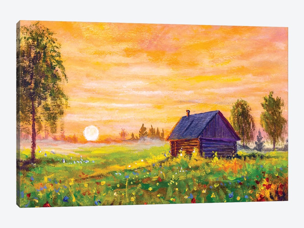 Old Rural Farmhouse In The Field by Valery Rybakow 1-piece Canvas Artwork