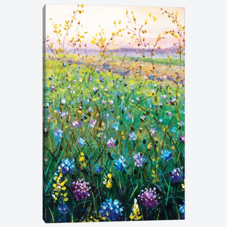 Beautiful Flower Wildflowers Landscape Art Canvas Print #VRY357} by Valery Rybakow Canvas Art Print