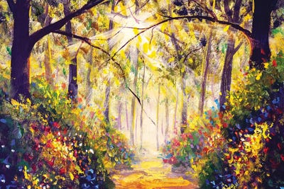 Sunny Forest Wood Trees by Valery Rybakow canvas print