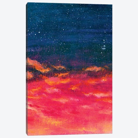 Beautiful Warm Sky Turning Into Starry Space - A Beautiful Abstract Space Landscape Canvas Print #VRY371} by Valery Rybakow Canvas Wall Art
