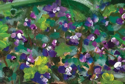 Blue Violet Flowers In Spring Grass by Valery Rybakow art print