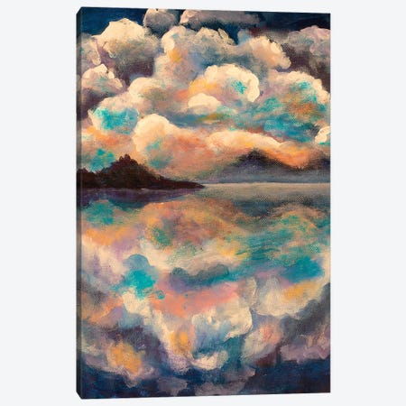 Fluffy Clouds Reflected Canvas Print #VRY37} by Valery Rybakow Canvas Art
