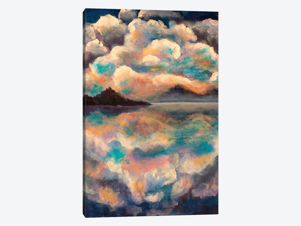 Fluffy Clouds Reflected by Valery Rybakow 1-piece Canvas Wall Art