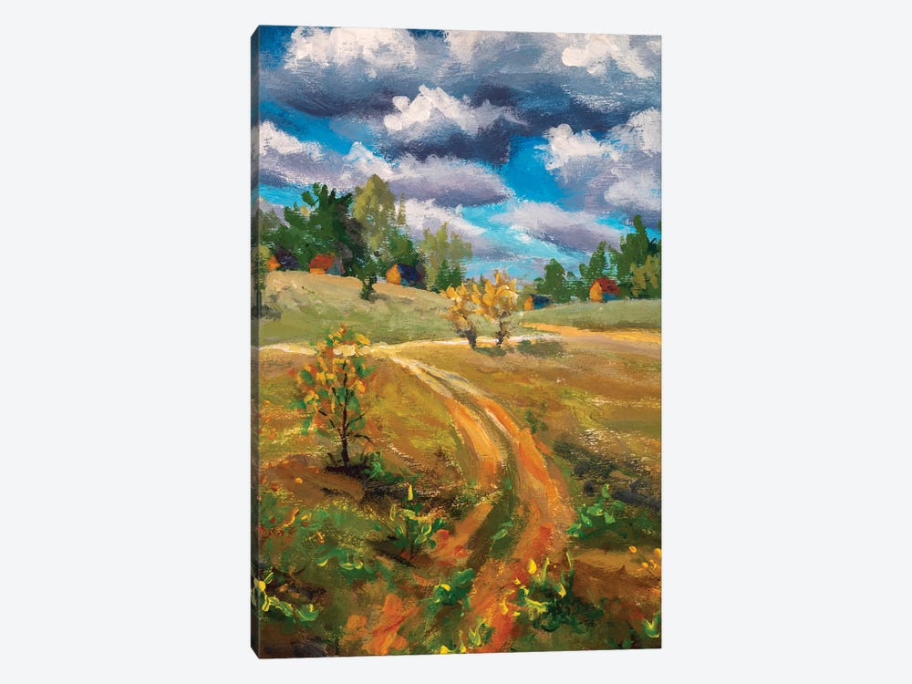 Spring Village Rural Farm Landscape by Valery Rybakow 1-piece Canvas Print