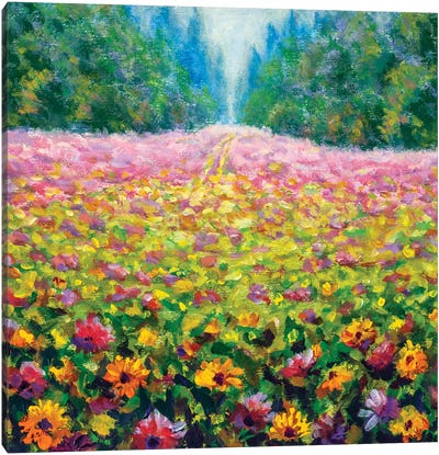 Beautiful Field Flowers In Forest Canvas Art Print - Valery Rybakow