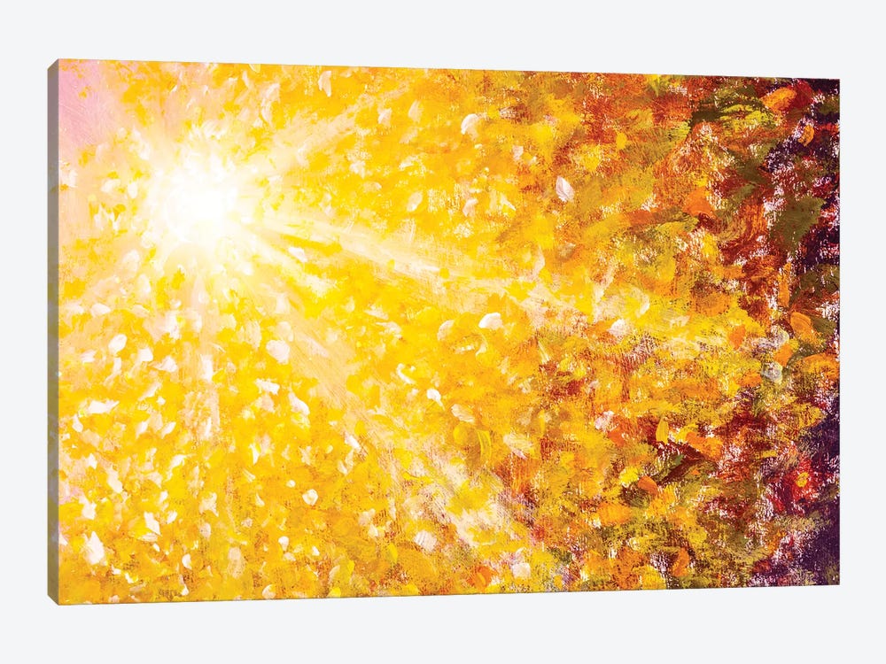 Beautiful Sun Rays Sunshine In Orange Gold Autumn by Valery Rybakow 1-piece Canvas Art
