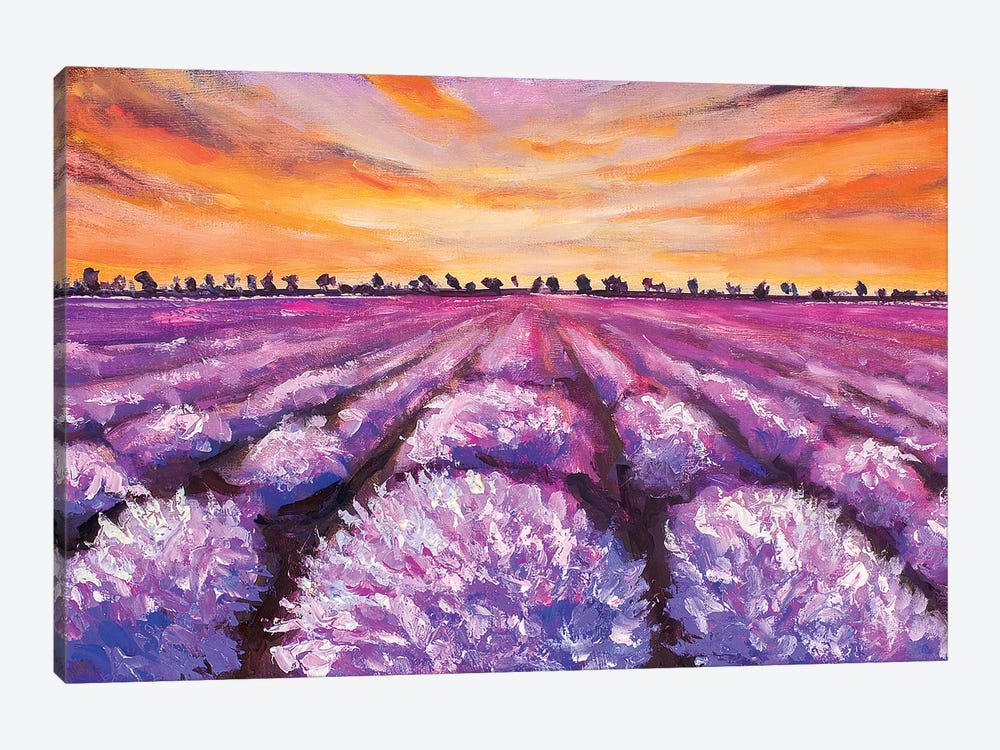 French Lavender Field by Valery Rybakow 1-piece Canvas Art Print