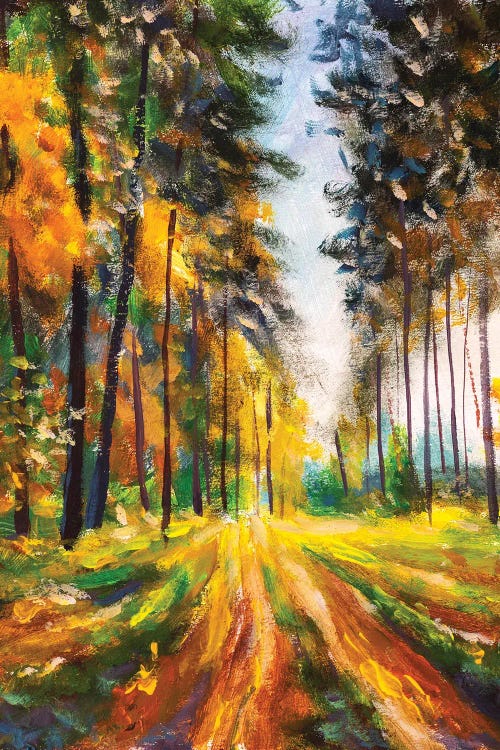 Autumn Spring Forest In Morning Sunlight by Valery Rybakow wall art