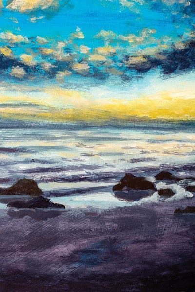 Valery Rybakow: Evening Beach by Valery Rybakow