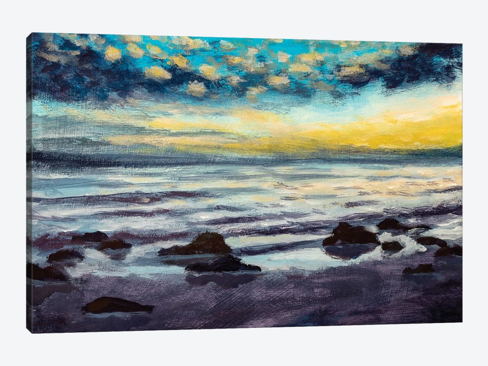 Beautiful Sunset On Beach Sea by Valery Rybakow 1-piece Canvas Wall Art