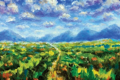 Big fluffy clouds over the mountains by Valery Rybakow canvas print