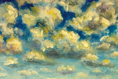 Puffy clouds and blue sky in sunny day by Valery Rybakow canvas print