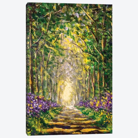 Sunny Footpath Road In Sunlight Park Canvas Print #VRY426} by Valery Rybakow Canvas Art Print