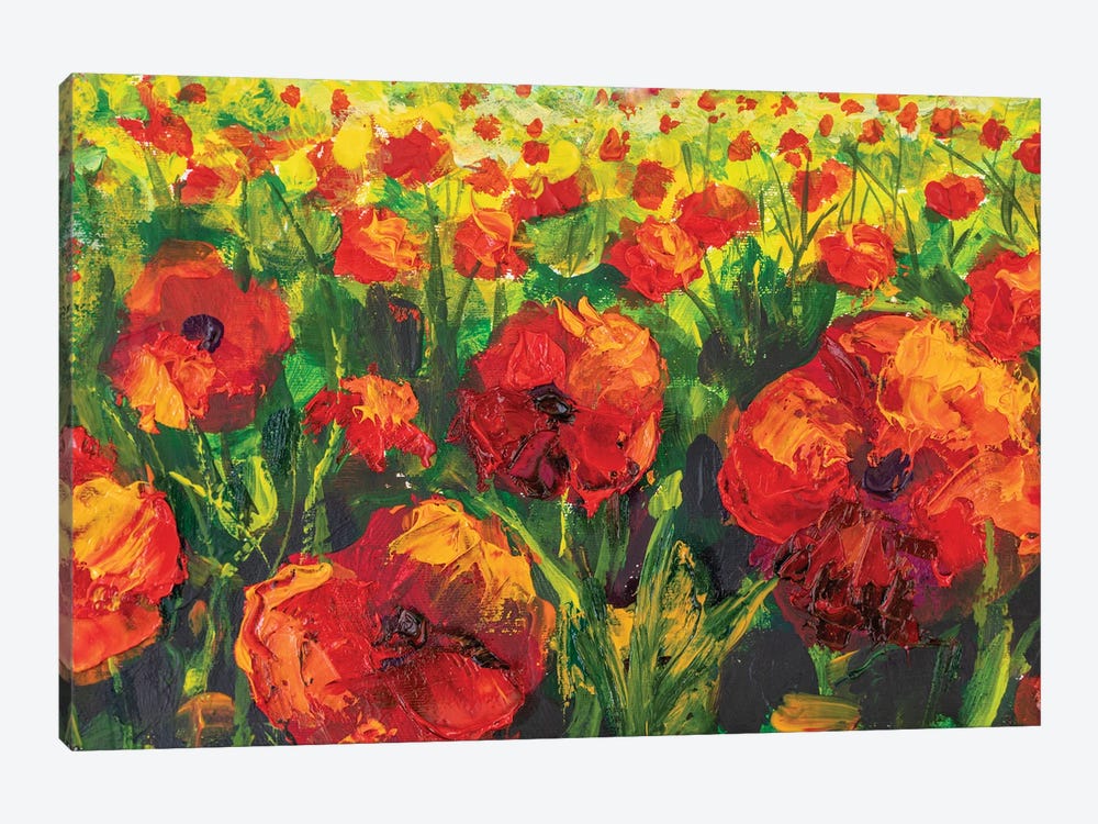 Red Poppies II by Valery Rybakow 1-piece Canvas Artwork