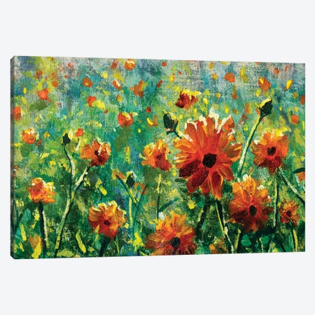 Beautiful Flower Field Close-Up Canvas Print #VRY437} by Valery Rybakow Canvas Artwork