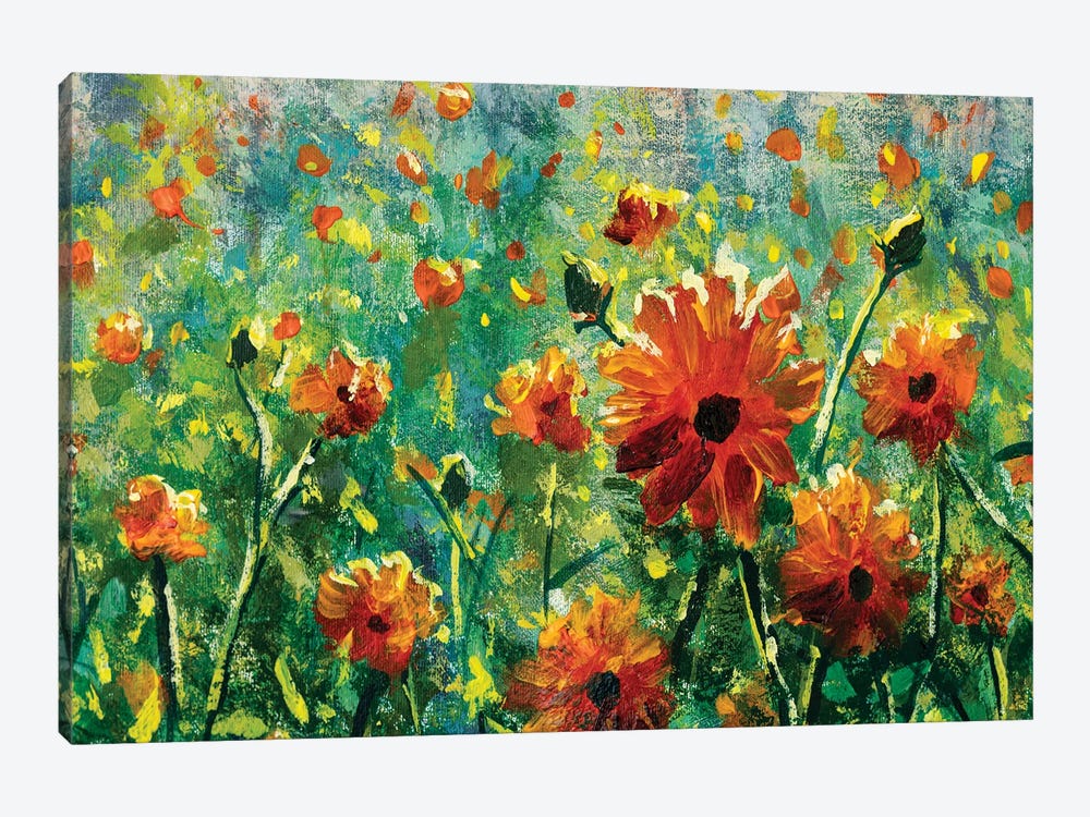 Beautiful Flower Field Close-Up by Valery Rybakow 1-piece Canvas Art Print