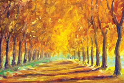 Gold Autumn Alley by Valery Rybakow canvas print