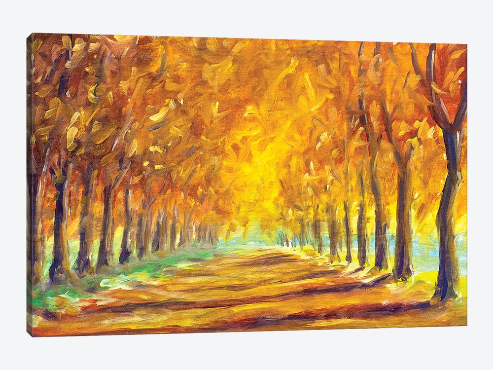 Gold Autumn Alley by Valery Rybakow 1-piece Canvas Artwork