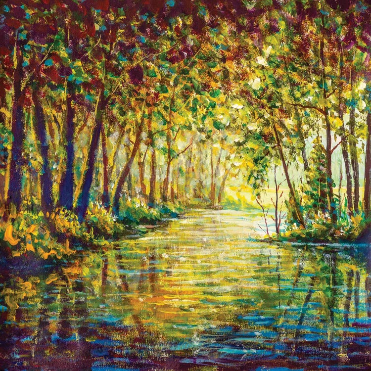 River In A Sunny Autumn Forest II by Valery Rybakow wall art