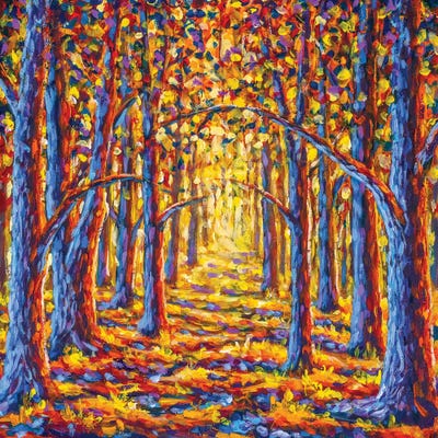 Autumn Trees In A Golden Forest by Valery Rybakow canvas print
