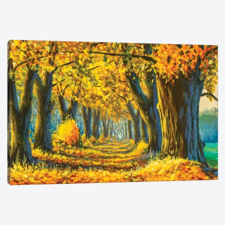 Path Through Golden Trees Canvas Print #VRY469} by Valery Rybakow Canvas Wall Art