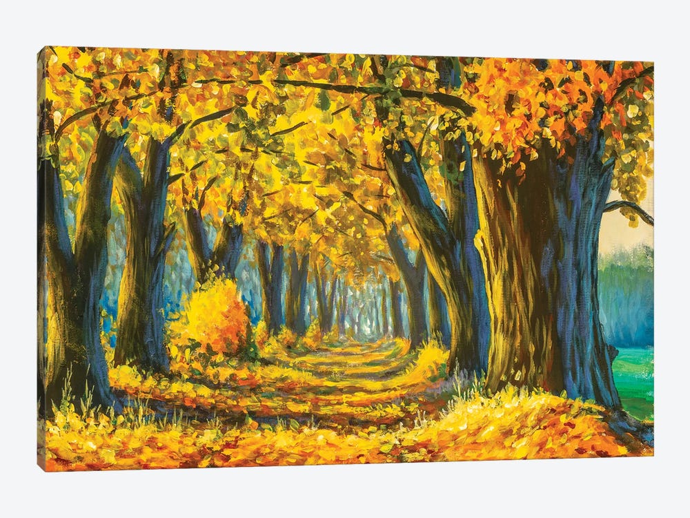 Path Through Golden Trees by Valery Rybakow 1-piece Canvas Wall Art