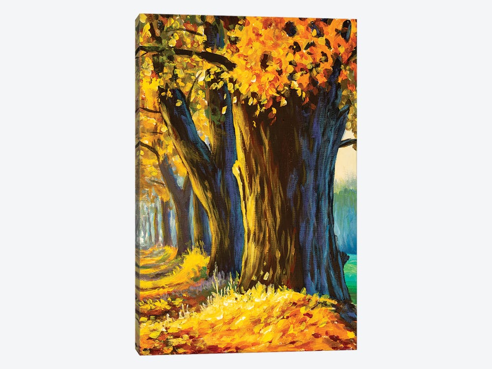 Old Oak In Autumn Park by Valery Rybakow 1-piece Canvas Artwork