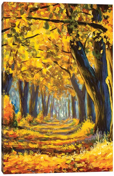 Golden Autumn Trees Canvas Art Print - Valery Rybakow