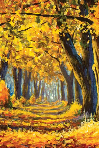 Valery Rybakow: Golden Autumn Trees by Valery Rybakow