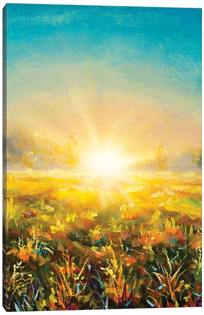 Foggy Morning Sunset Canvas Art Print - Color Fields