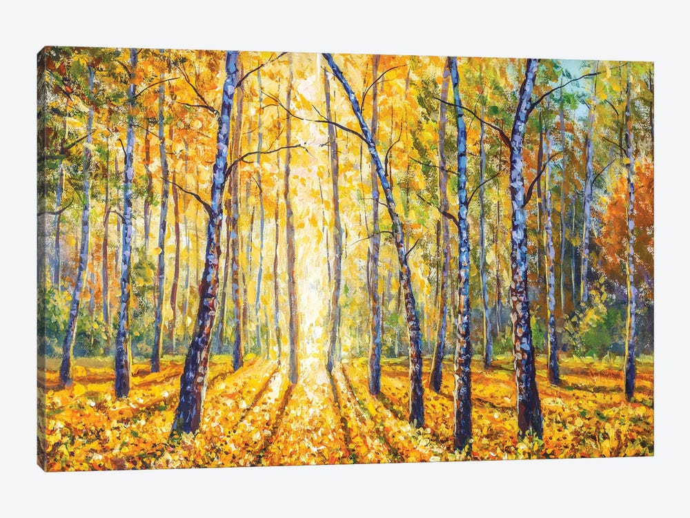 Autumn Birch Forest by Valery Rybakow 1-piece Canvas Wall Art