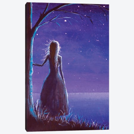 Princess Making A Wish In Night Canvas Print #VRY485} by Valery Rybakow Canvas Print