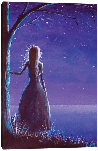 Princess Making A Wish In Night Canvas Art Print - Valery Rybakow