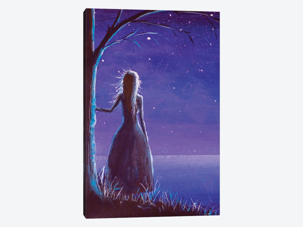 Princess Making A Wish In Night by Valery Rybakow 1-piece Canvas Art