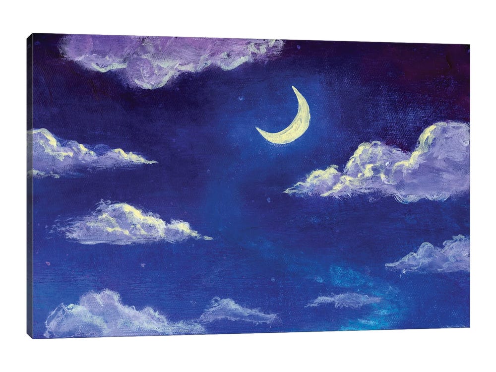 Waxing Crescent Moon Art Print – Slow Loris
