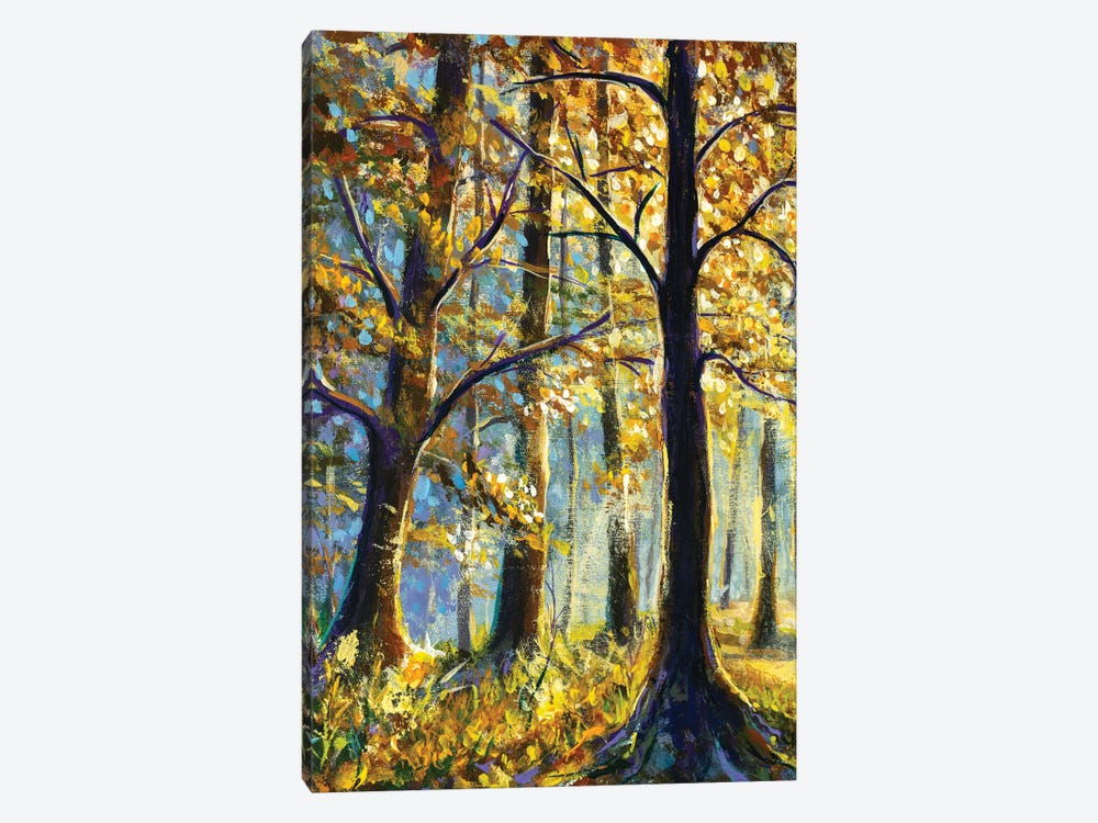 Large Trees In A Sunny Forest by Valery Rybakow 1-piece Canvas Artwork
