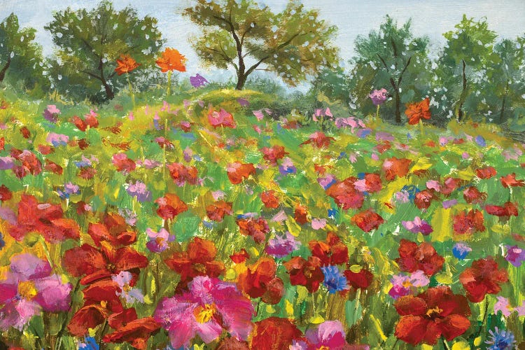 beautiful blooming Wildflowers field by Valery Rybakow wall art