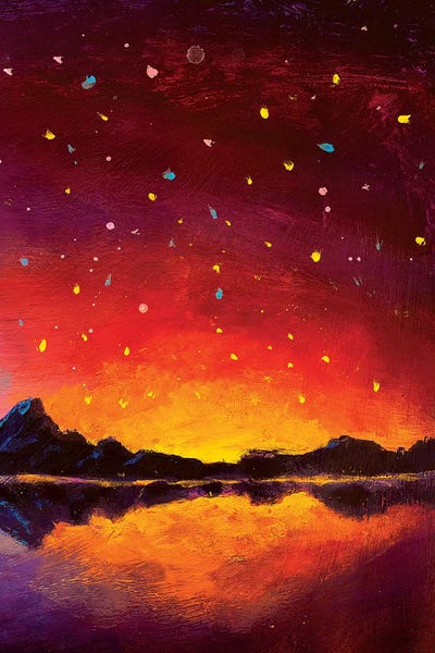 Valery Rybakow: Beautiful Sunset In Mountains by Valery Rybakow
