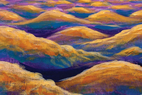 Fantasy Art Relaxation Sea Waves Or Desert Mountains Hills