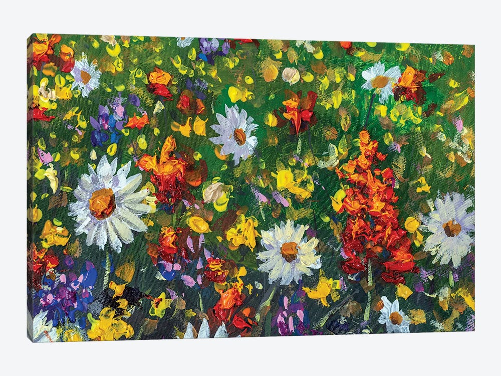 Wildflowers In Grass by Valery Rybakow 1-piece Canvas Artwork