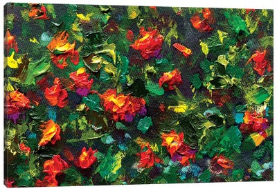 Impressionism Red Flowers Canvas Art Print - Valery Rybakow