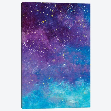 Night Sky With Stars Painting. Canvas Print #VRY544} by Valery Rybakow Canvas Wall Art