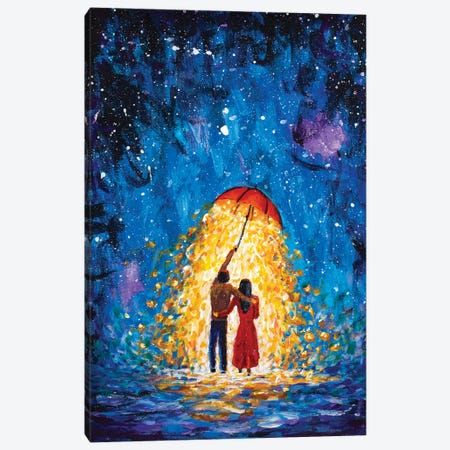 Love Under A Red Umbrella Canvas Print #VRY549} by Valery Rybakow Art Print